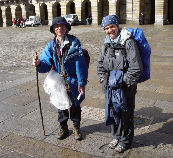 Camino pilgrims, Santiago de Compostela, Spain