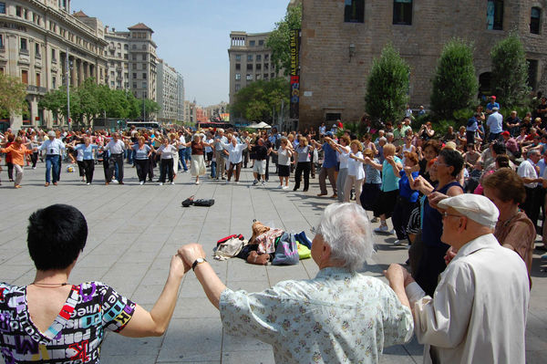 Sardana dancers, Barcelona, Spain
