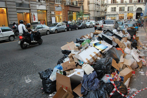 Garbage in Naples, Italy