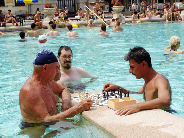 Chess players, Széchenyi Baths, Budapest