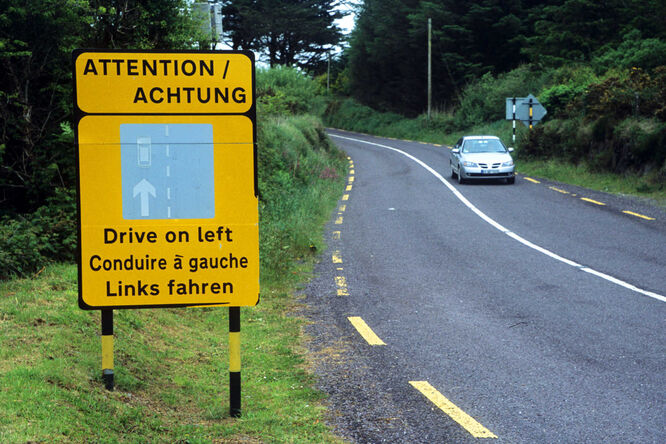 Drive On Left Road Sign