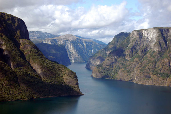 Sognefjord as seen from Stegastein viewpoint, near Flåm