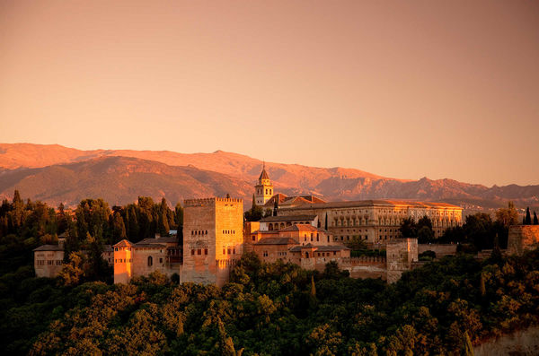Alhambra View at Sunset, Granada, Andalucia, Spain