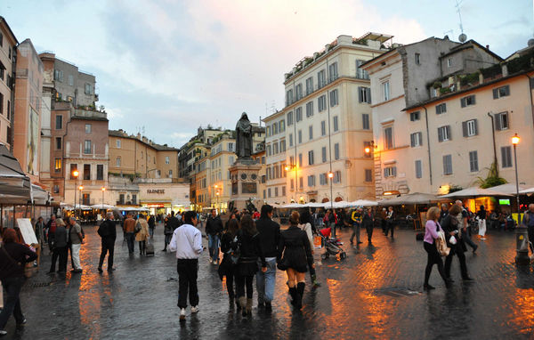 Evening at Campo de' Fiori, Rome, Italy