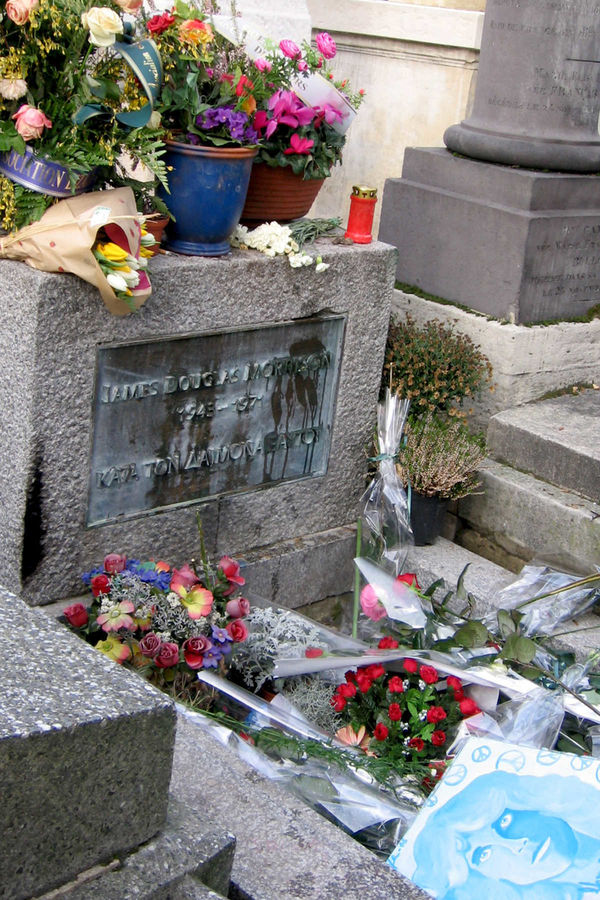 Jim Morrison's grave, Père Lachaise Cemetery, Paris, France