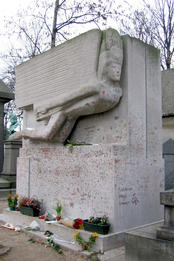 Oscar Wilde's grave, Père Lachaise Cemetery, Paris, France