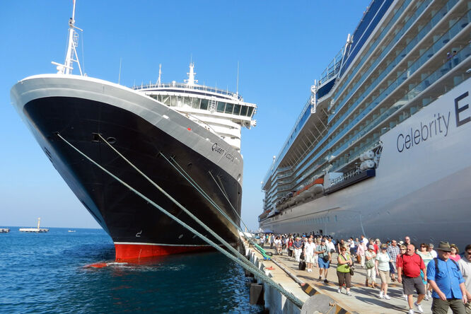 Cruise Ships Debarking at Kusadasi, Turkey