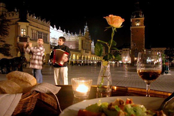 Market Square at Night, Krakow, Poland