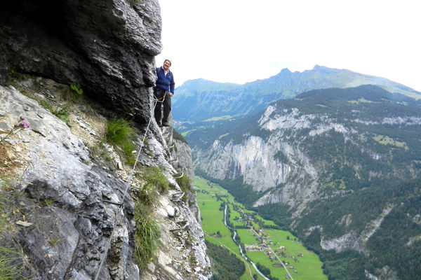 Overlooking the Lauterbrunnen Valley from the Via Ferrata trail, Mürren, Switzerland