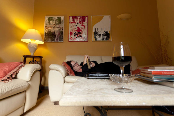 Traveler in Room, Montone, Italy