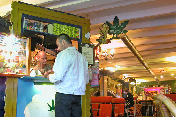 Coffeeshop marijuana counter, Amsterdam, Netherlands