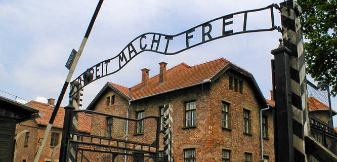 "Arbeit Macht Frei" gate, Auschwitz-Birkenau memorial, Oświęcim, Poland