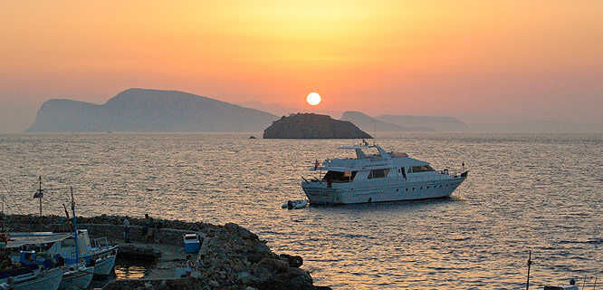 Sunset as seen from Hydra, Greece
