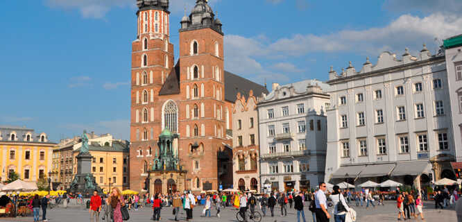 St. Mary's Church and Main Market Square, Kraków, Poland