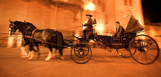 Matador on a buggy ride, Sevilla, Spain