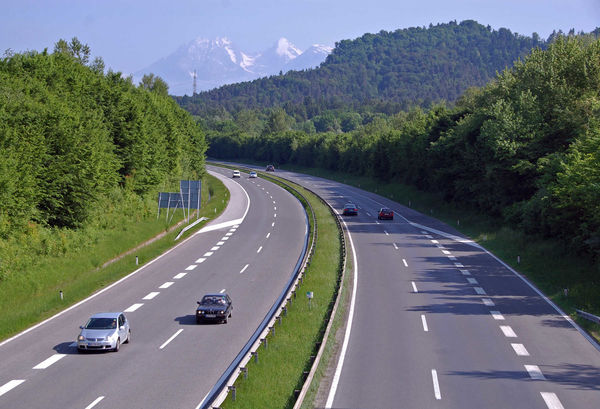 Freeway near Julian Alps, Slovenia