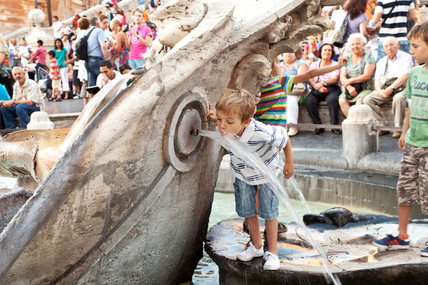 Sinking Boat Fountain and Spanish Steps, Rome, Italy