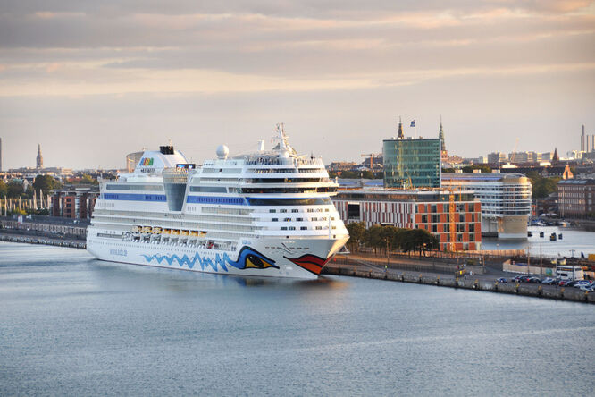 Cruise ship docked in Copenhagen