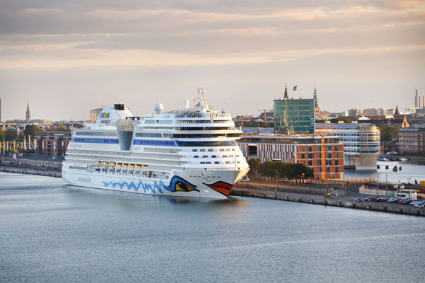 Cruise ship docked in Copenhagen