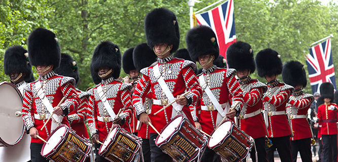 Marching guards, London, England