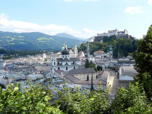 View from Mönchsberg cliffs, Salzburg, Austria