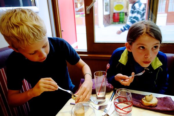 Sampling the snails, Beaune, France