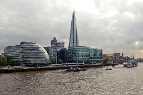 The Shard (center) and City Hall (left), London, England