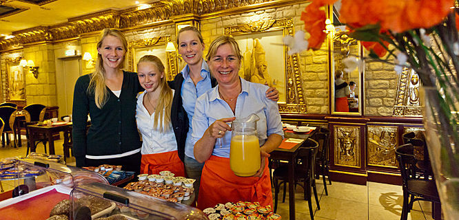 Hotel staff at breakfast, Haarlem, Netherlands