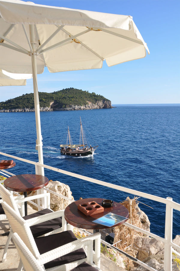 Lokrum island, as seen from the City Walls of Dubrovnik, Croatia