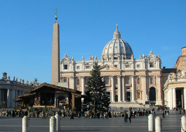 St. Peter's Square at Christmastime, Vatican City, Rome, Italy