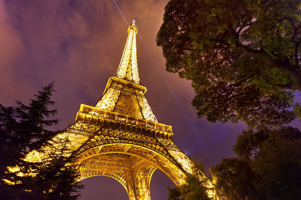 Eiffel Tower at night, Paris, France