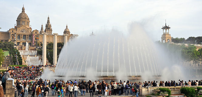 Magic Fountains near Plaça d’Espanya, Barcelona, Spain
