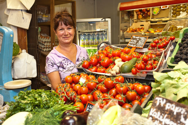 Market in Eger, Hungary