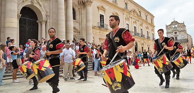 Drum brigade, Syracuse, Sicily, Italy