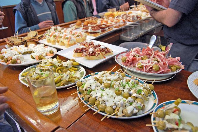 Tapas bar platters, San Sebastián