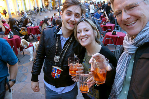 Aperitivo time on Piazza Erbe, Padua, Italy
