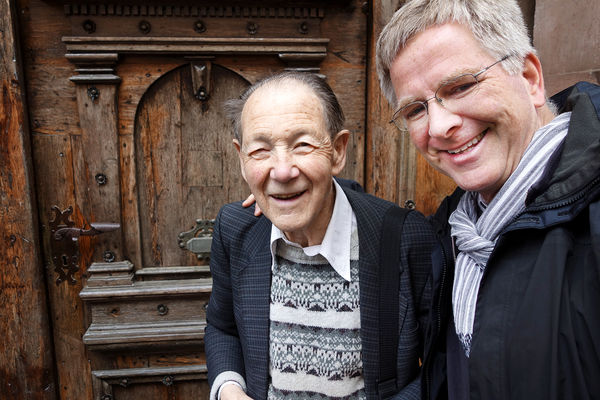 Rick with beloved former schoolteacher and local guide Herr Rolf Jung, Bacharach