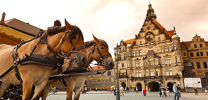 Schlossplatz and Royal Palace, Dresden, Germany