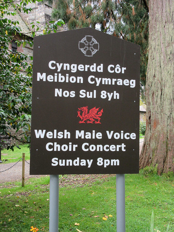 Notice of men's choir concert, Conwy, Wales
