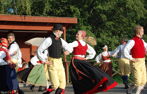 Traditional dancing at Skansen Open-Air Folk Museum, Stockholm, Sweden