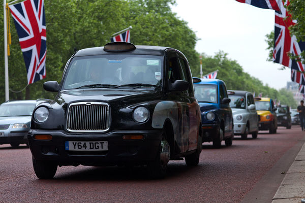 Taxis on The Mall, London, England
