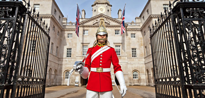 Blues and Royals trooper at Horse Guards, London, England