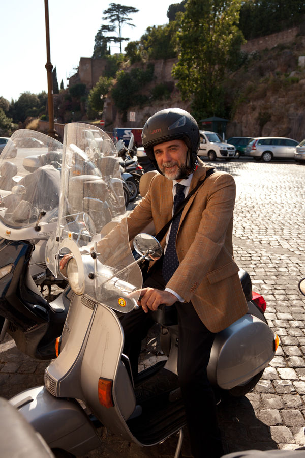 Vespa driver, Rome, Italy