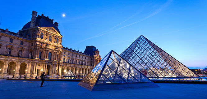 The Louvre and its pyramids, Paris, France