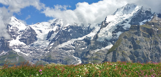 Eiger, Mönch, and Jungfrau peaks, Berner Oberland, Switzerland