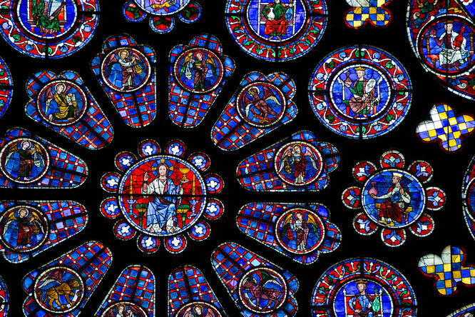Stained glass, Chartres Cathedral, Chartres, France