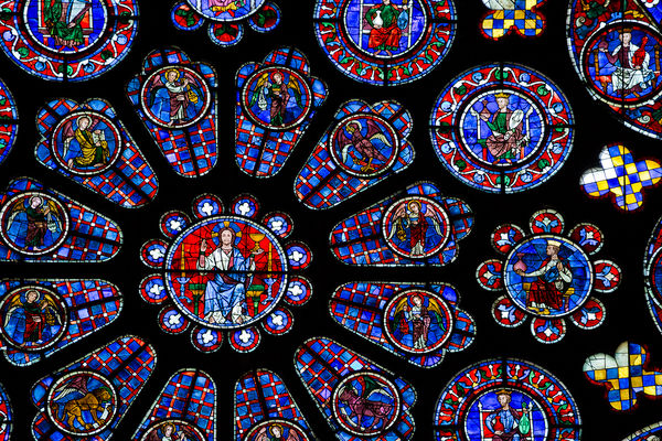 Stained glass, Chartres Cathedral, Chartres, France