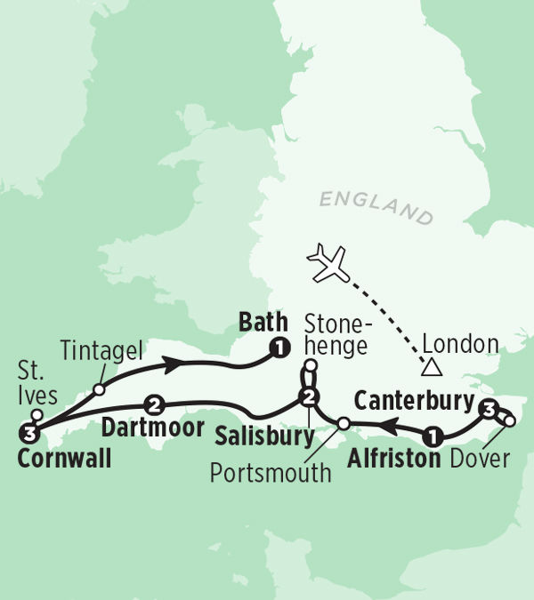 tourist map of southern england