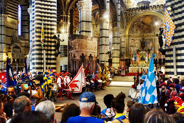 Palio celebration at the cathedral, Siena, Italy