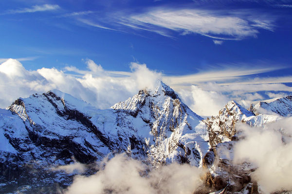 Gspaltenhorn peak as seen from the Schilthorn summit, Berner Oberland, Switzerland